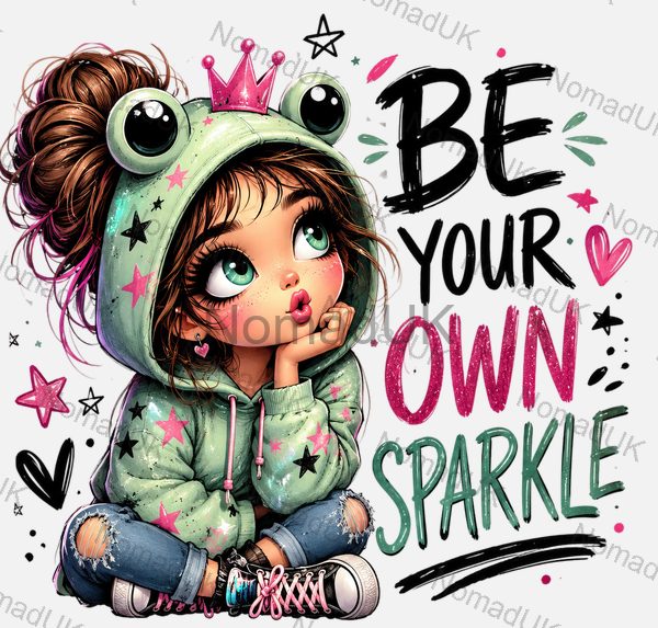 Be Your Own Sparkle Frog Girl design preview