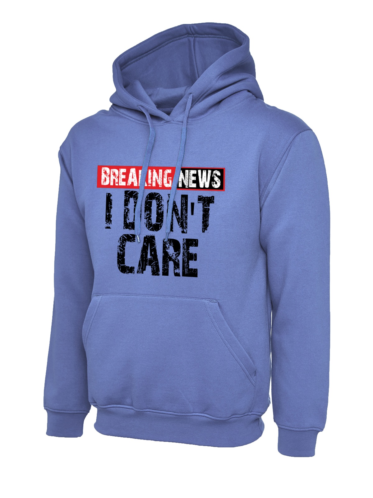 Breaking News I Don't Care uneek uc502 hoodie in violet