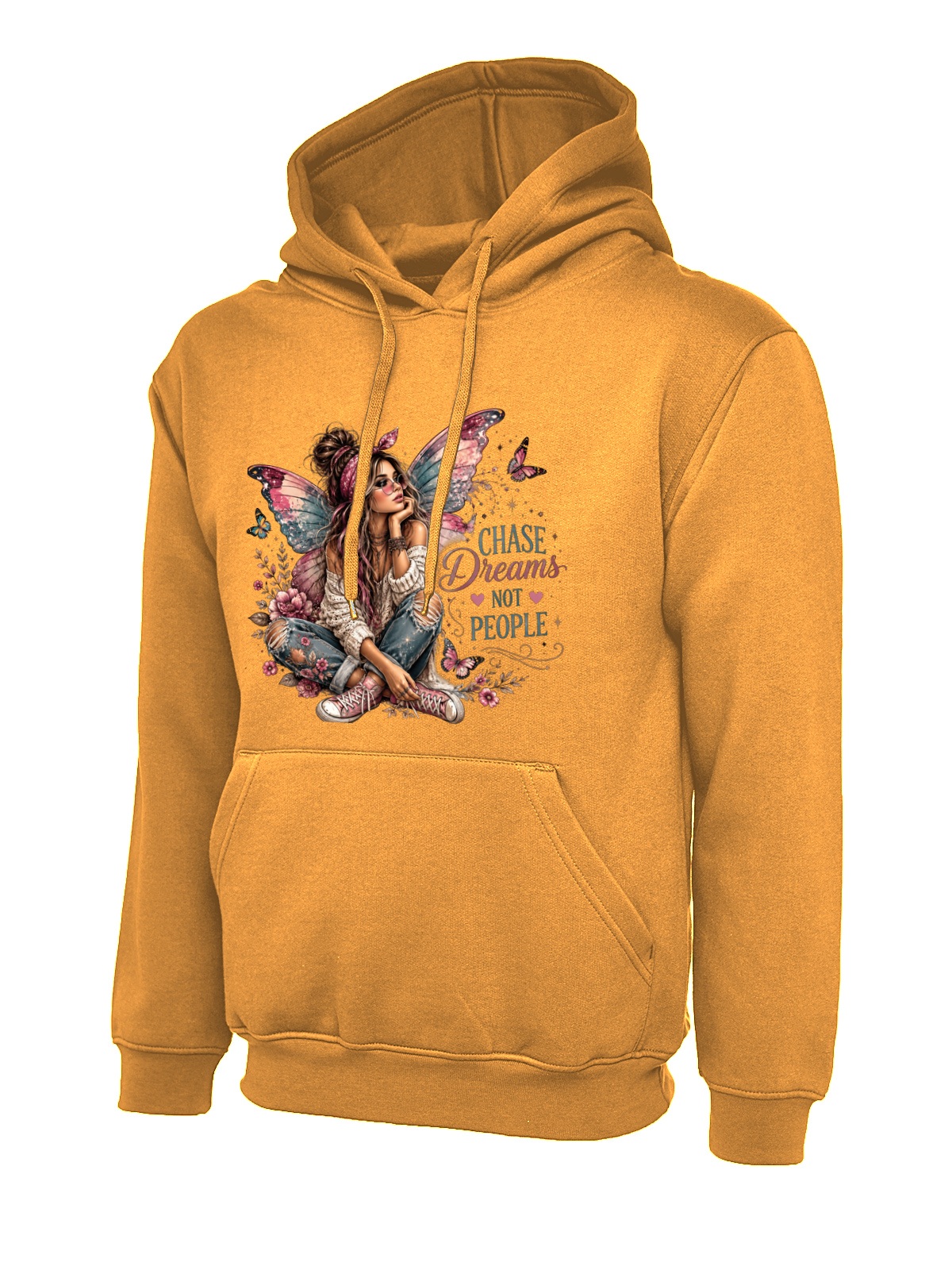 Chase Dreams Not People Fairy uneek uc502 hoodie in orange