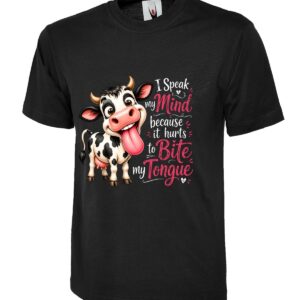 Cow ‘I Speak My Mind’ Design Humor T-Shirt