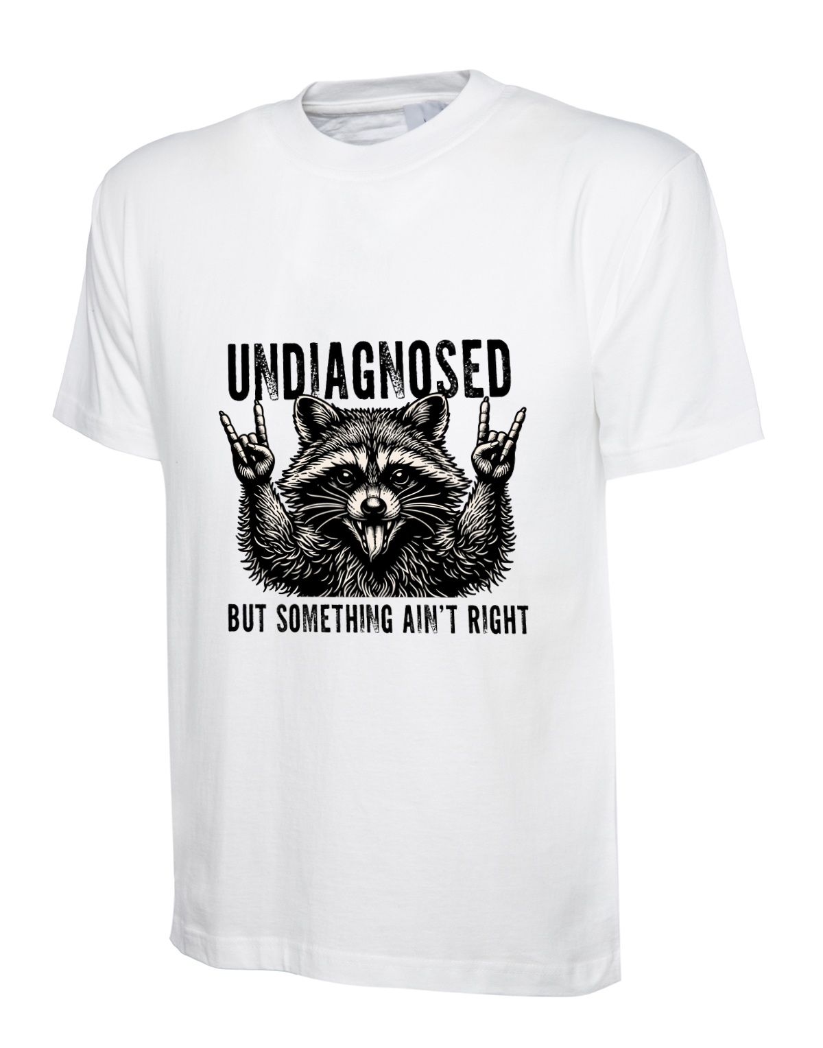 Undiagnosed Raccoon uneek uc301 t-shirt in white