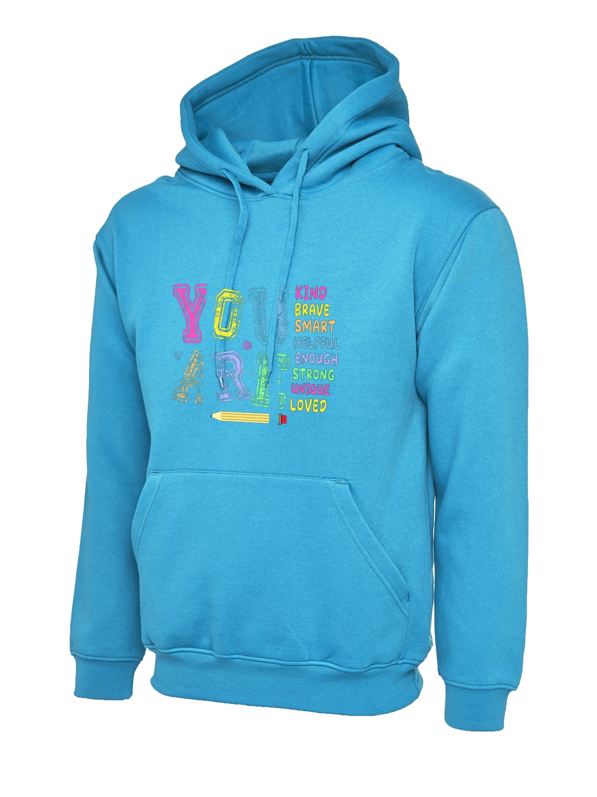 You Are Kind Brave Smart uneek uc502 hoodie in sapphire blue