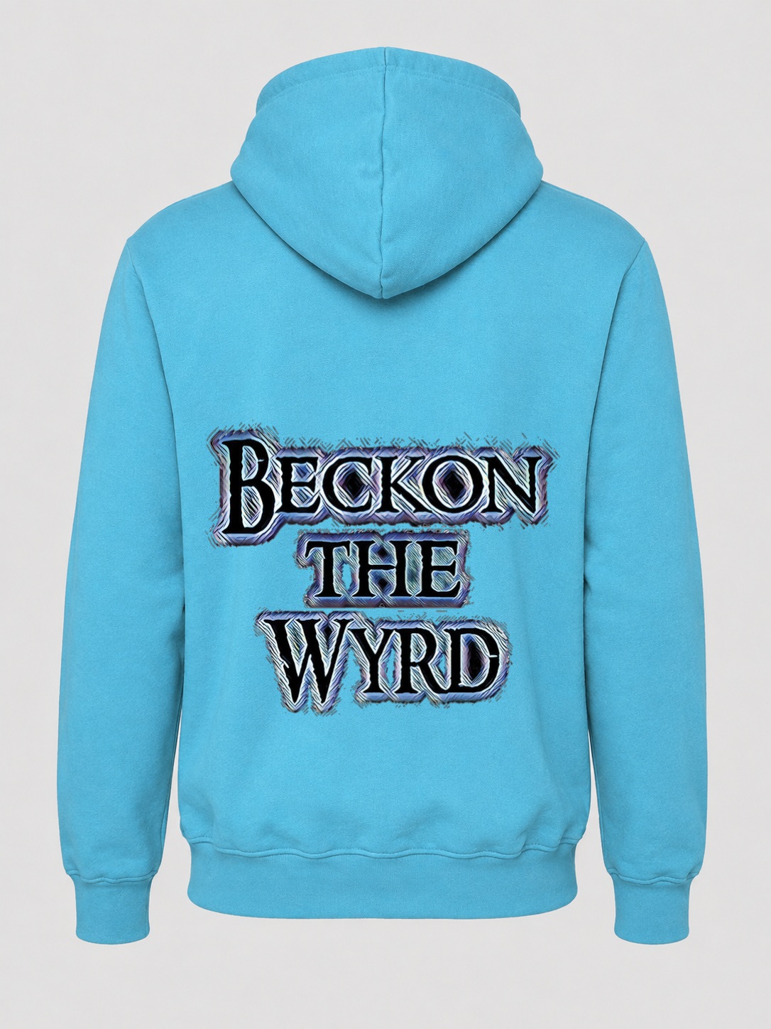 Beckon The Wyrd Official Logo Rock Zip Hoodie - Sky Blue Back