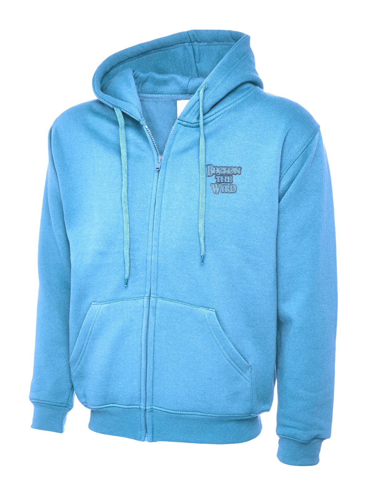 Beckon The Wyrd Official Logo Rock Zip Hoodie - Sky Blue