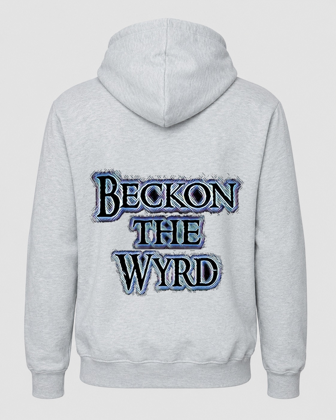 Beckon The Wyrd Official Logo Rock Zip Hoodie - Heather Grey Back