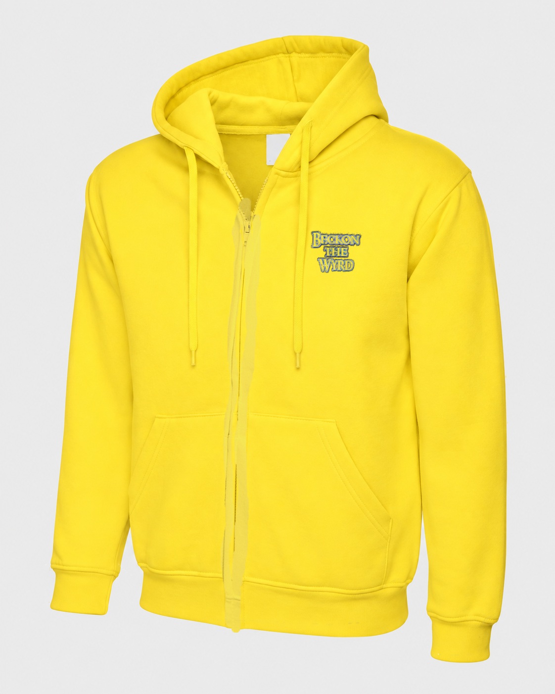 Beckon The Wyrd Official Logo Rock Zip Hoodie - Yellow
