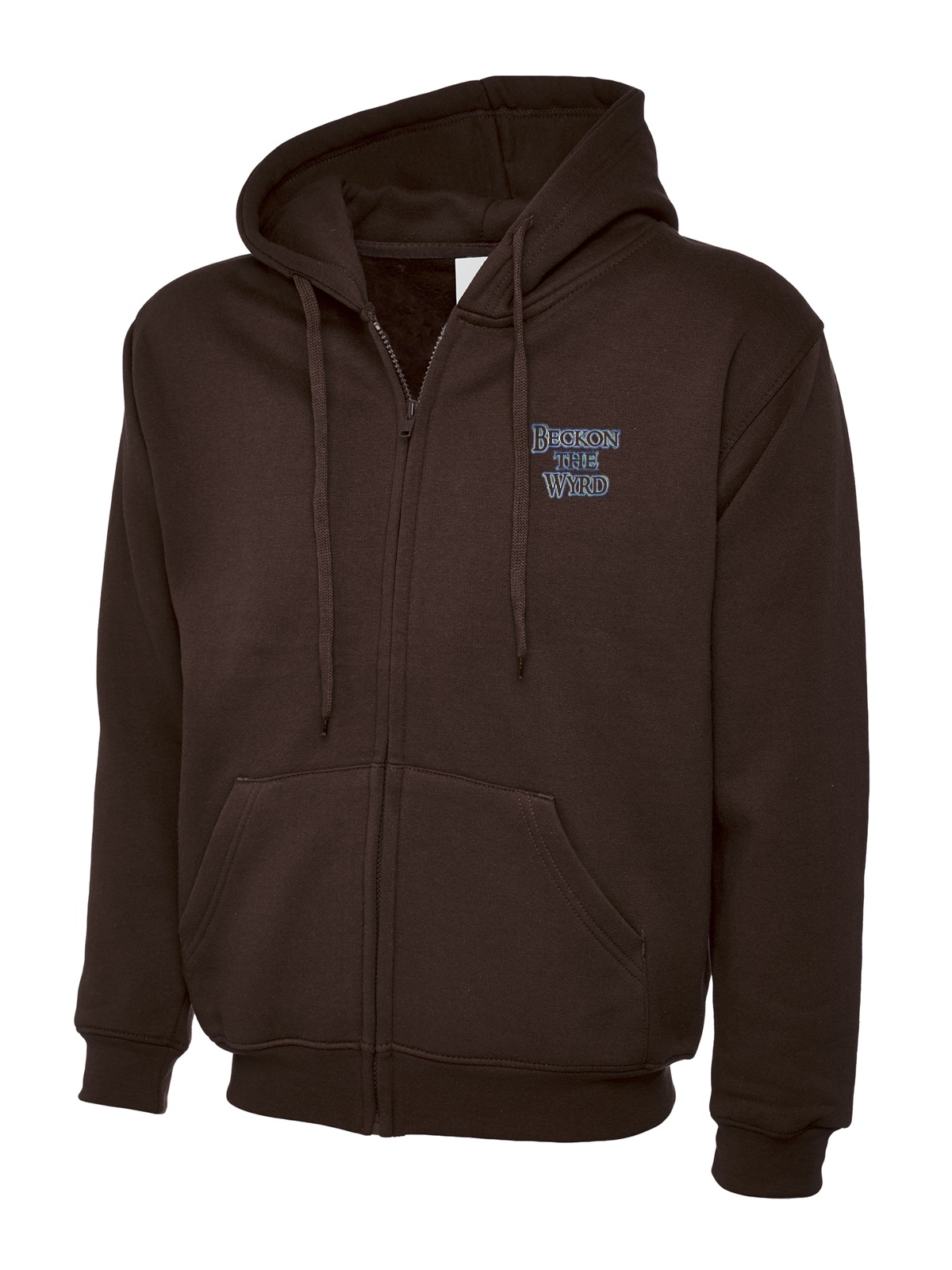 Beckon The Wyrd Official Logo Rock Zip Hoodie - Brown