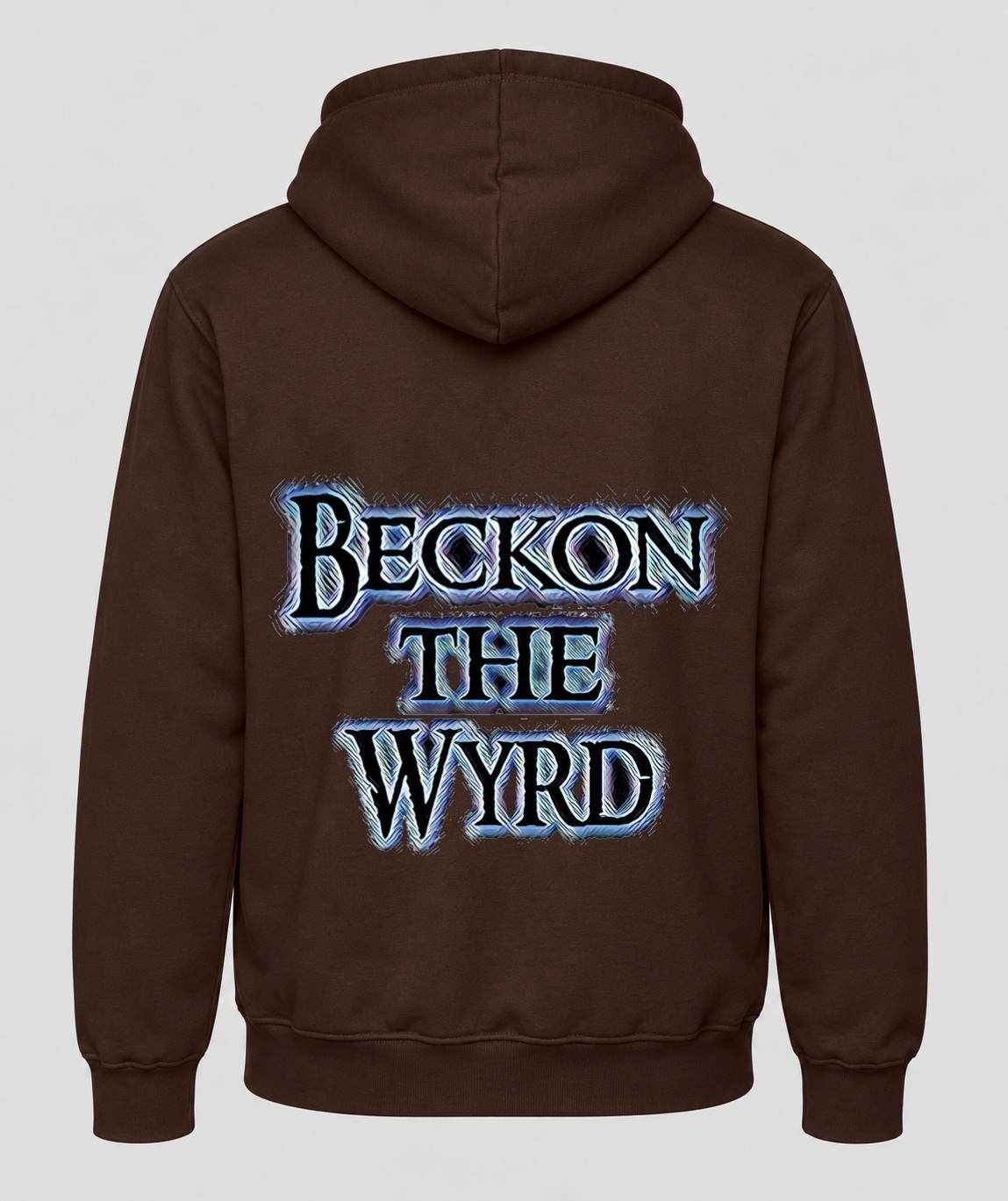 Beckon The Wyrd Official Logo Rock Zip Hoodie - Brown Back