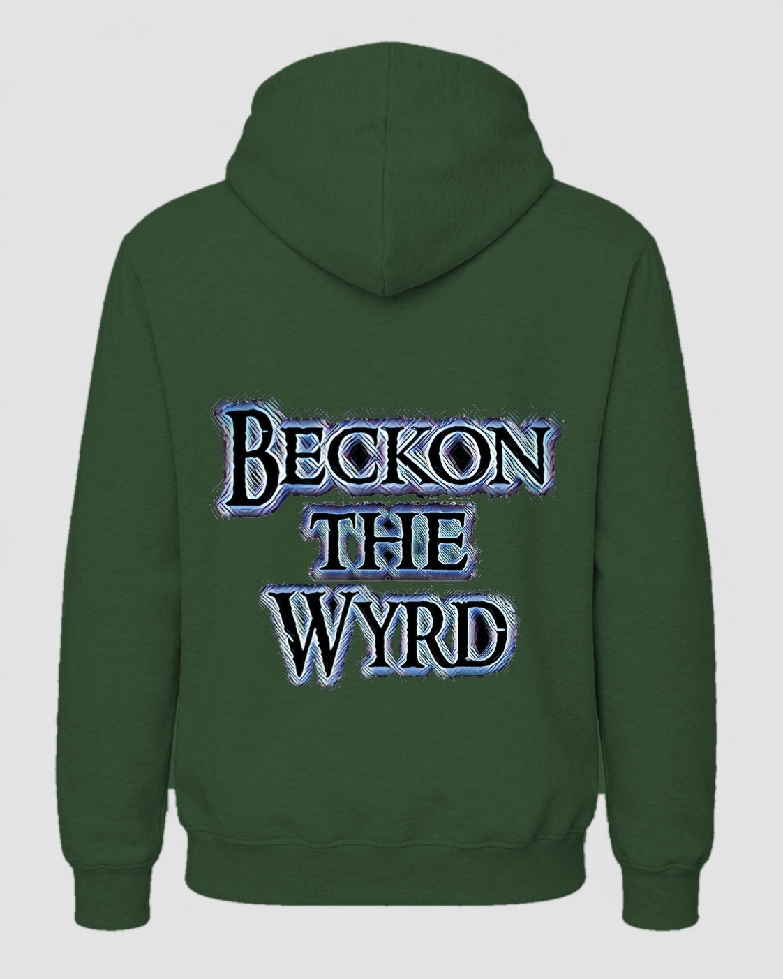 Beckon The Wyrd Official Logo Rock Zip Hoodie - Bottle Green Back