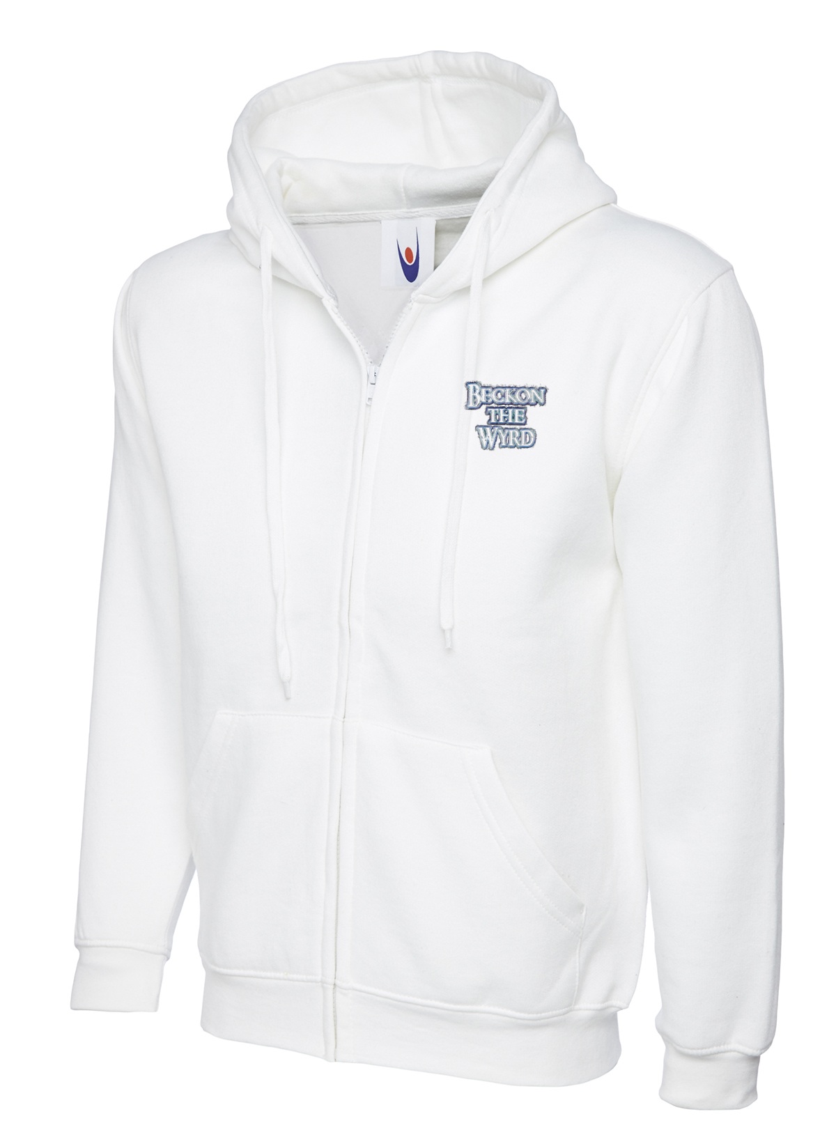 Beckon The Wyrd Official Logo Rock Zip Hoodie - White