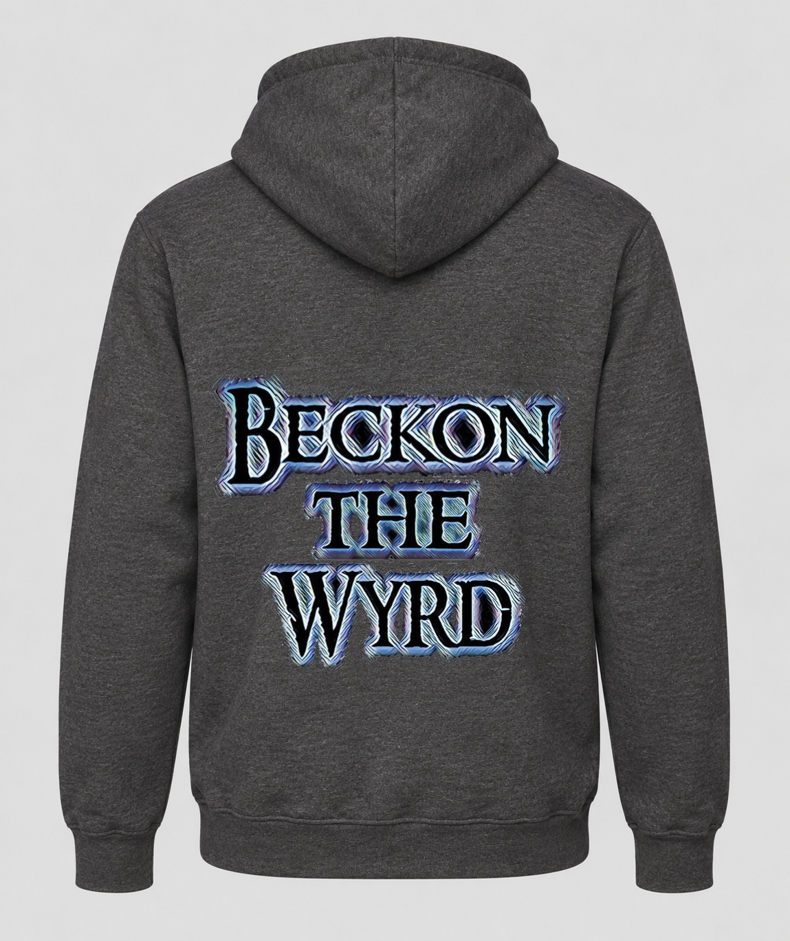 Beckon The Wyrd Official Logo Rock Zip Hoodie - Charcoal Back