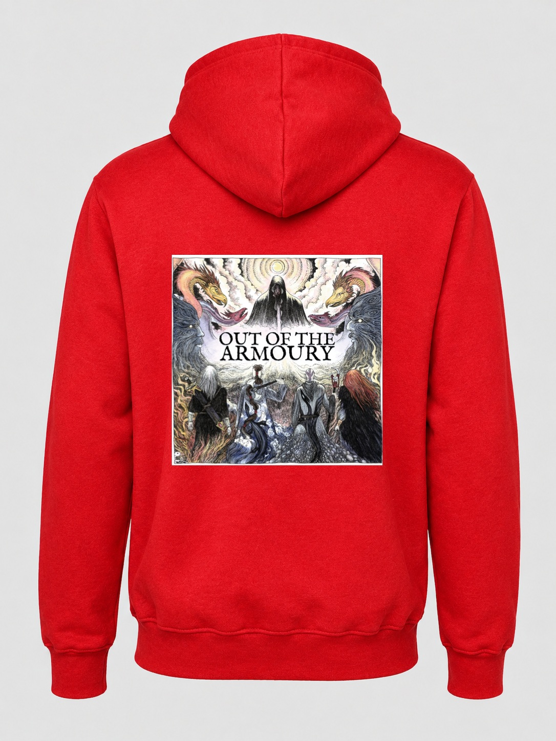 Beckon The Wyrd uneek uc502 hoodie in red, back print