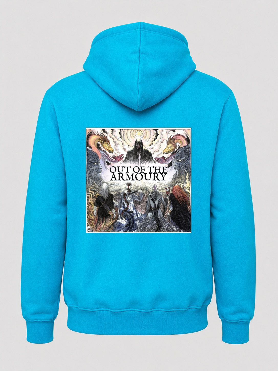 Beckon The Wyrd uneek uc502 hoodie in sapphire, back print