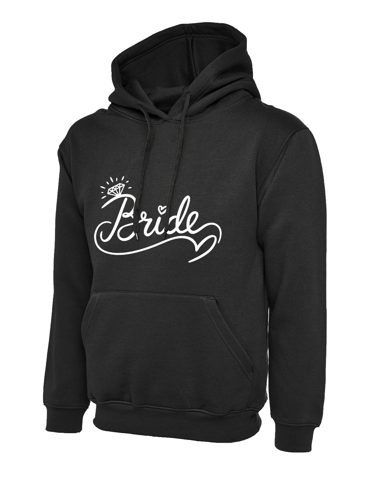 Bride Ring Script Wedding Hoodie - Black