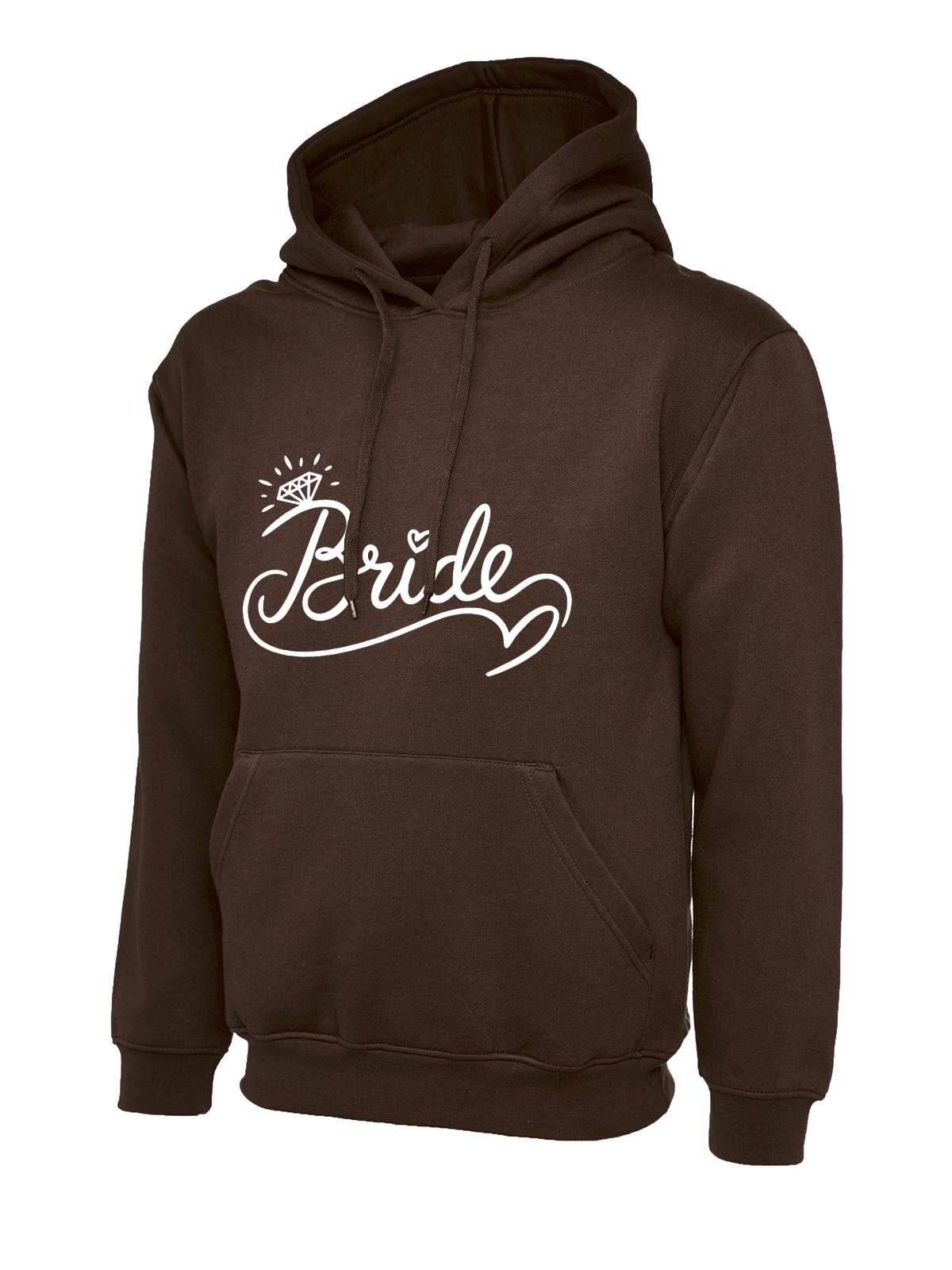 Bride Ring Script Wedding Hoodie - Burgundy