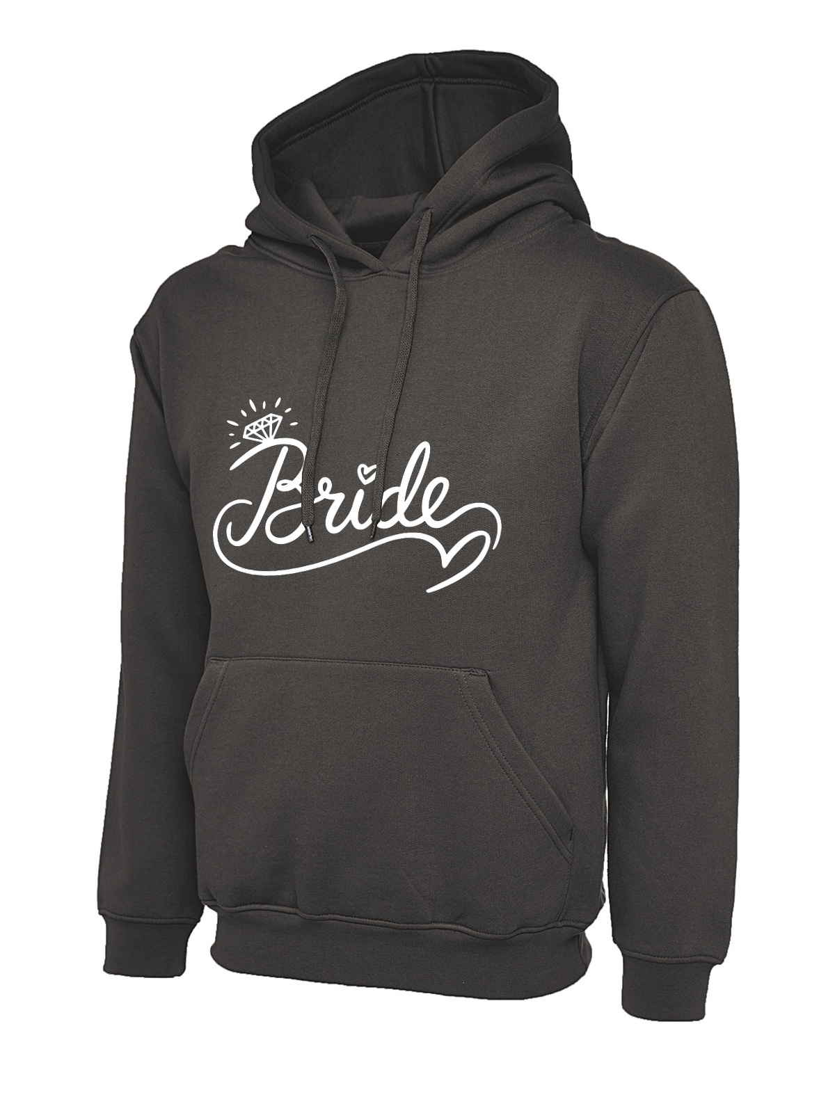 Bride Ring Script Wedding Hoodie - Chocolate