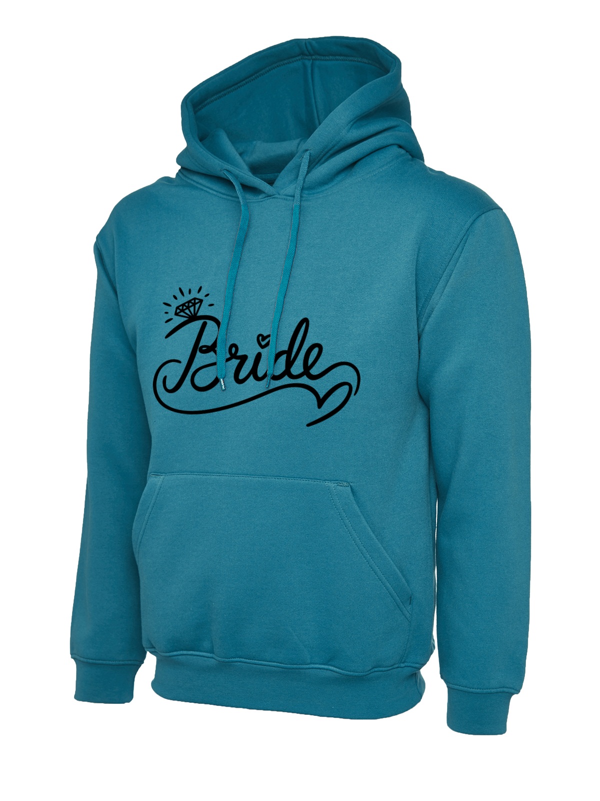 Bride Ring Script Wedding Hoodie - Jade