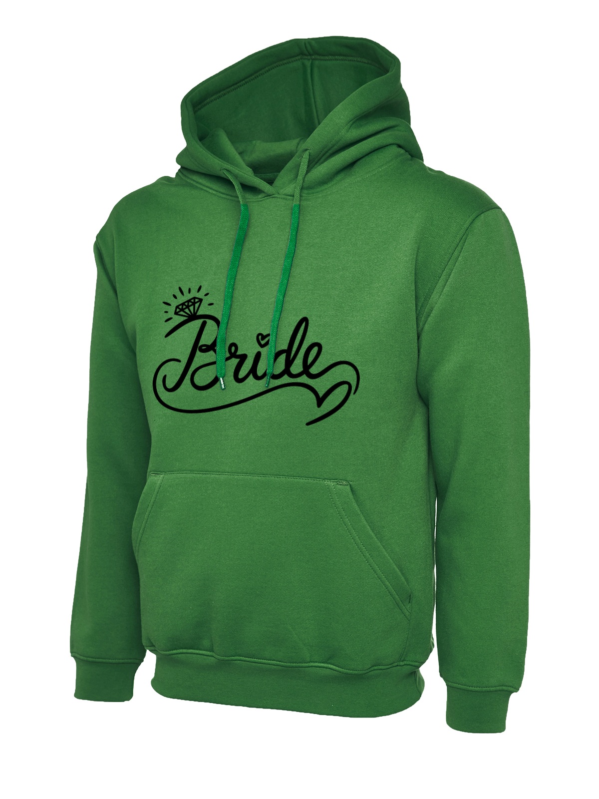 Bride Ring Script Wedding Hoodie - Kelly Green