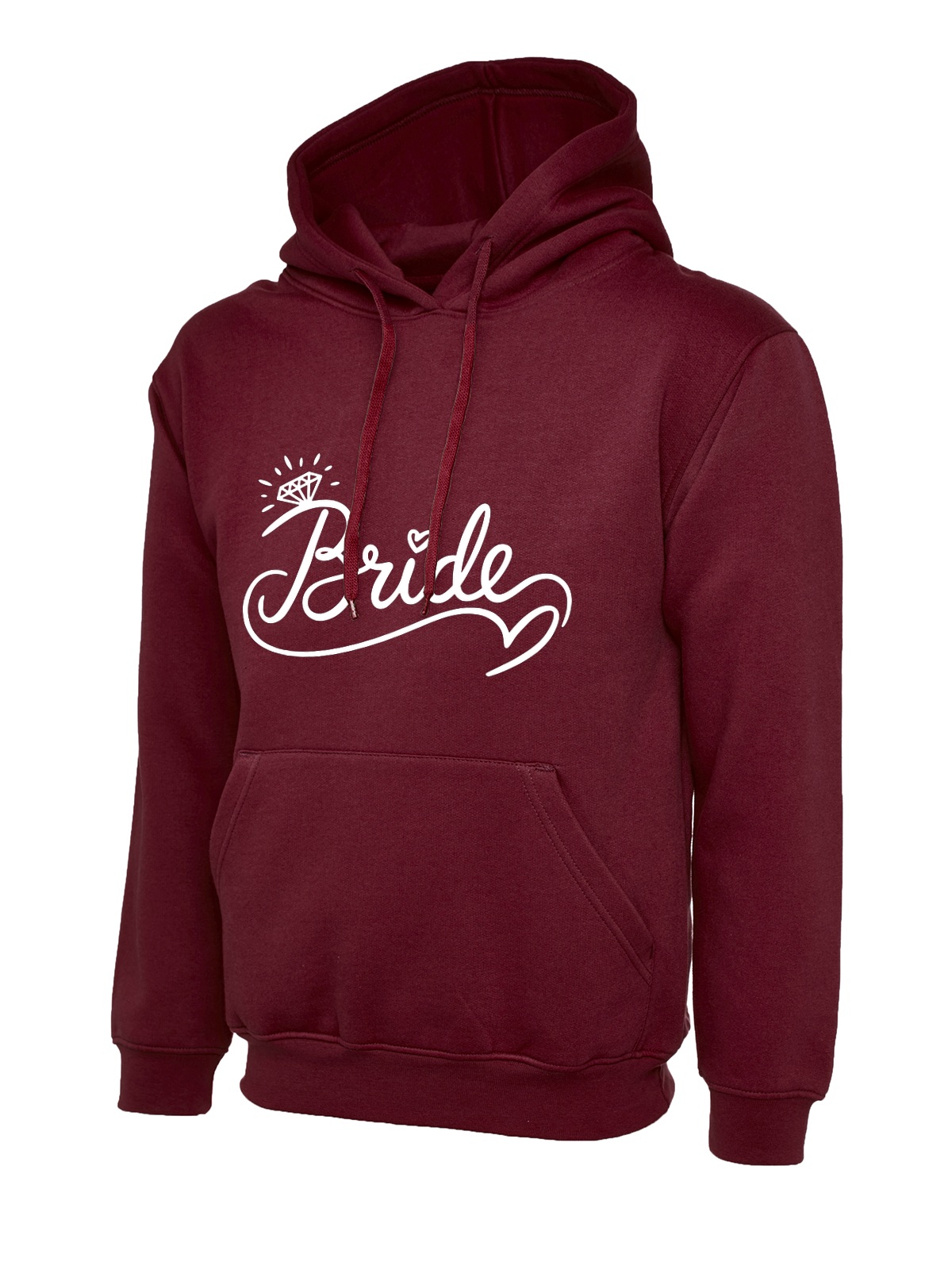 Bride Ring Script Wedding Hoodie - Maroon