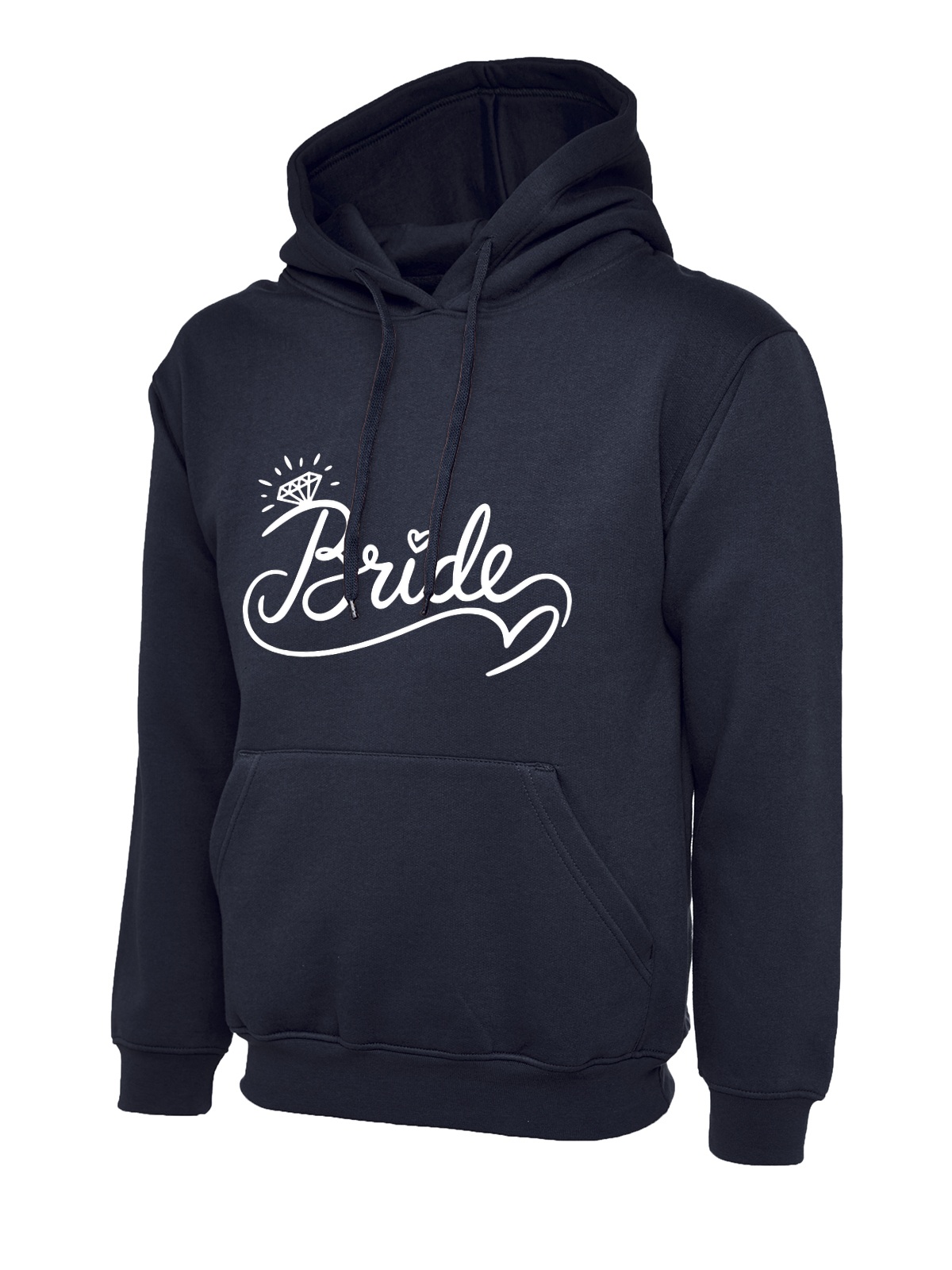 Bride Ring Script Wedding Hoodie - Navy