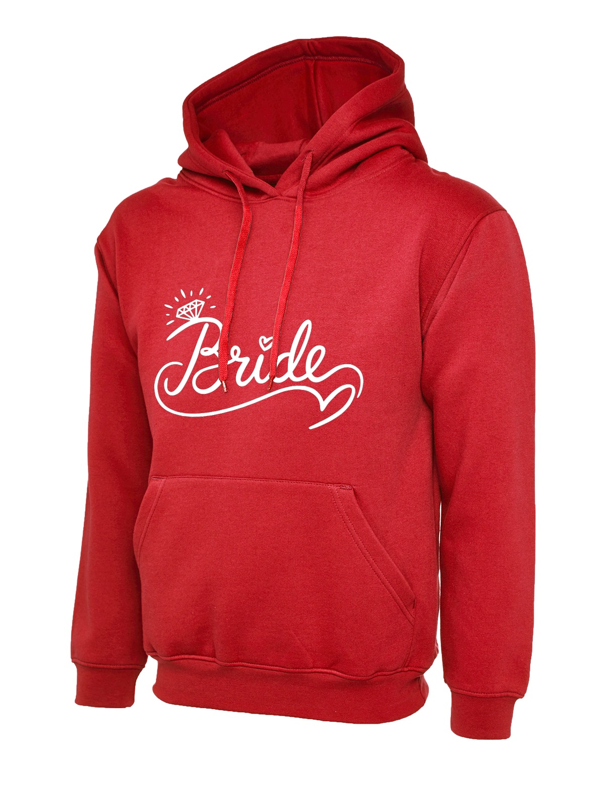Bride Ring Script Wedding Hoodie - Red