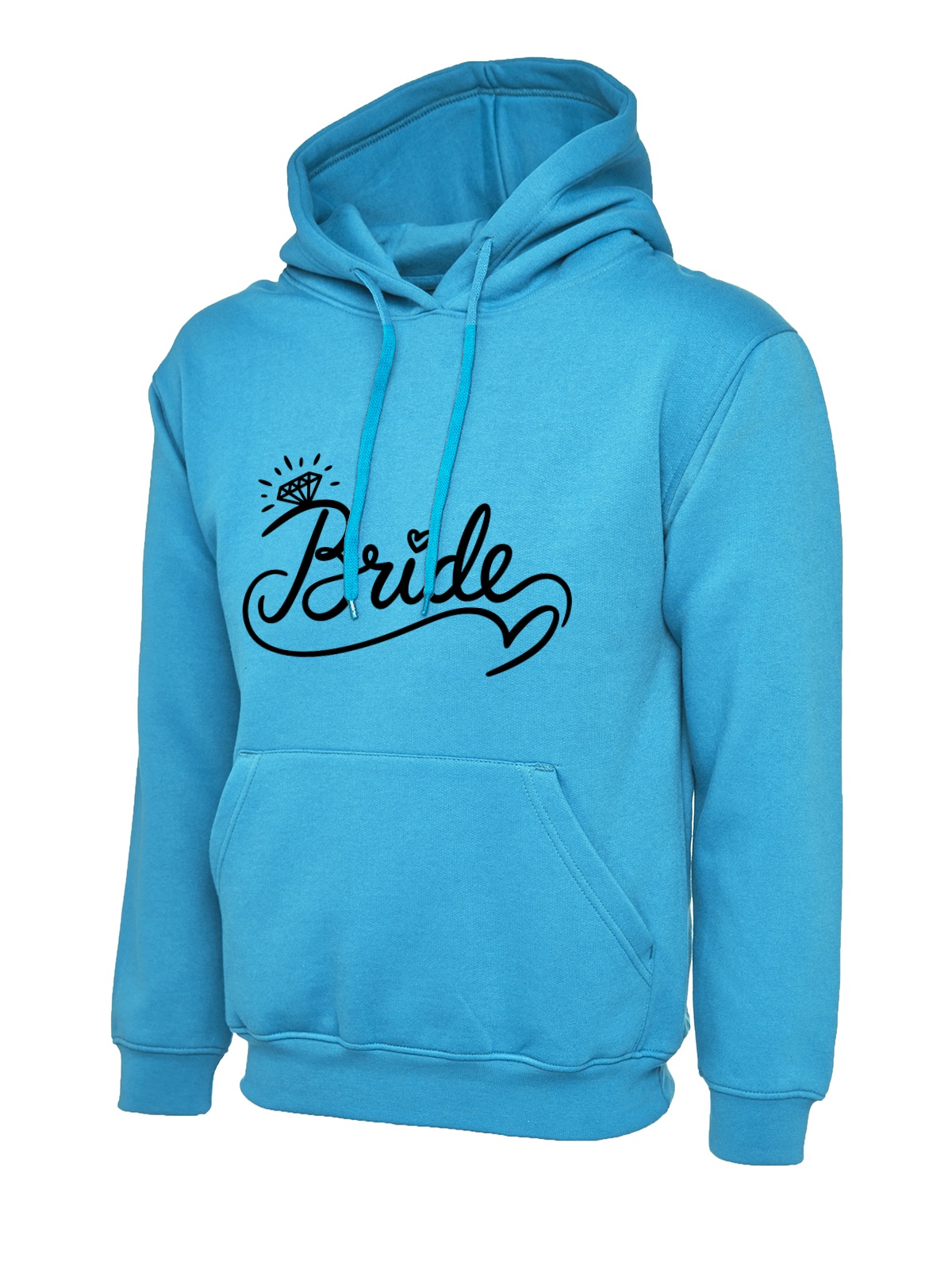 Bride Ring Script Wedding Hoodie - Sapphire