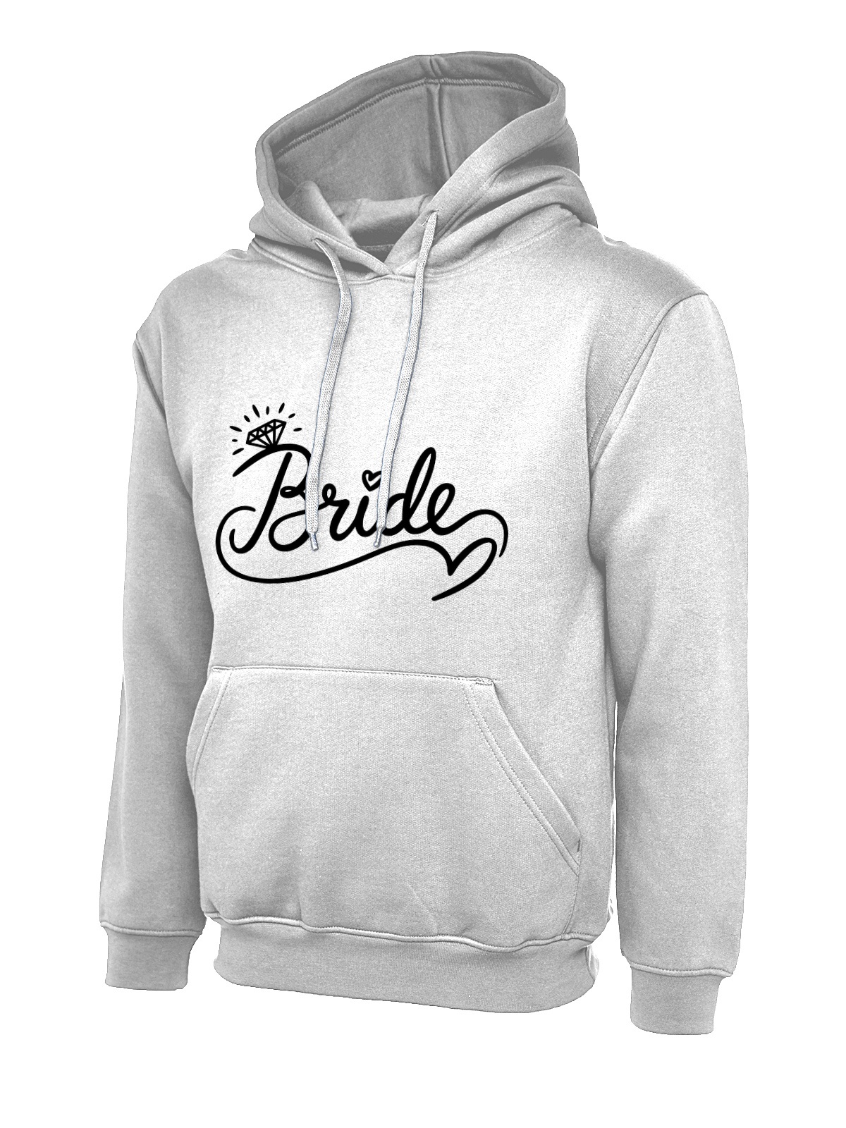 Bride Ring Script Wedding Hoodie - White