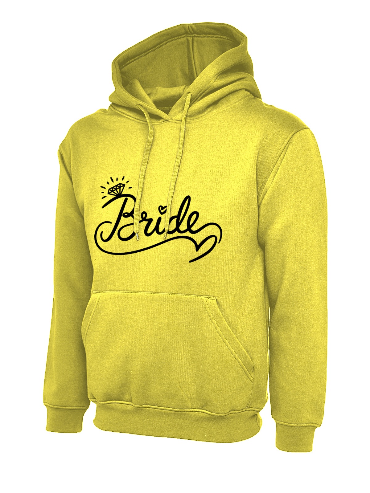 Bride Ring Script Wedding Hoodie - Yellow