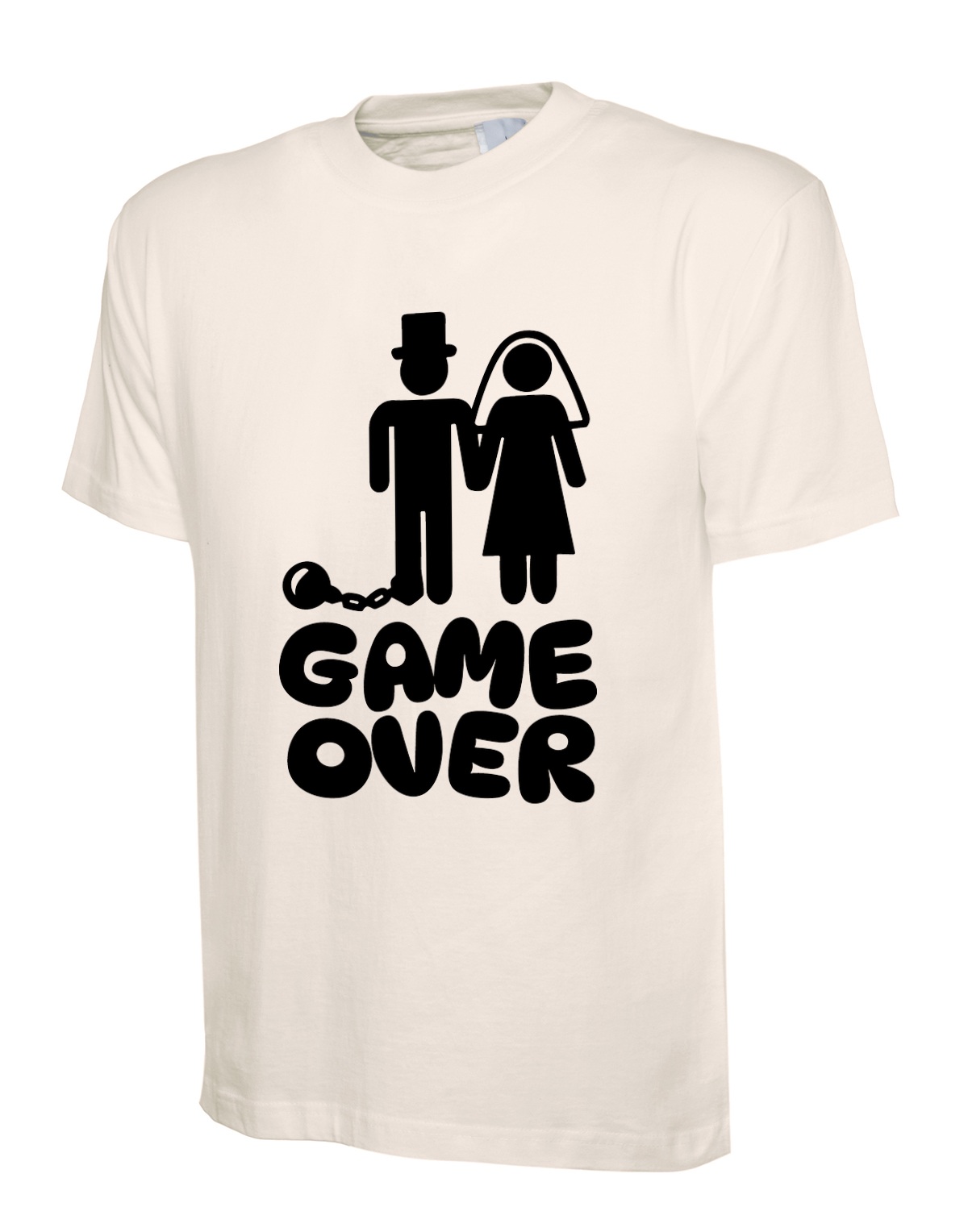 Game Over Marriage uneek uc301 t-shirt in beige