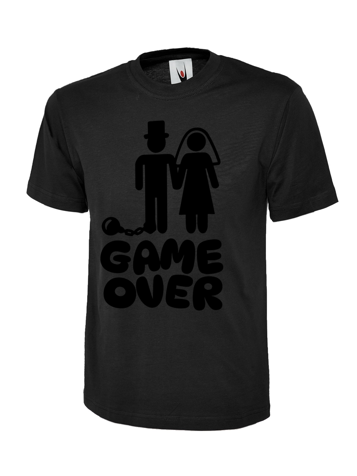 Game Over Marriage uneek uc301 t-shirt in black