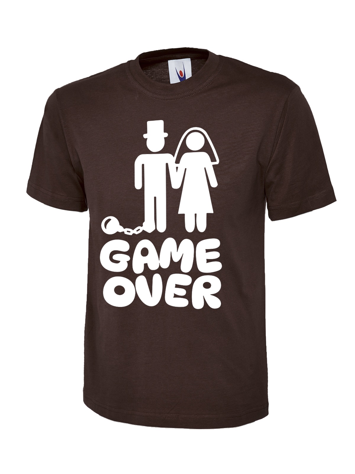 Game Over Marriage uneek uc301 t-shirt in brown