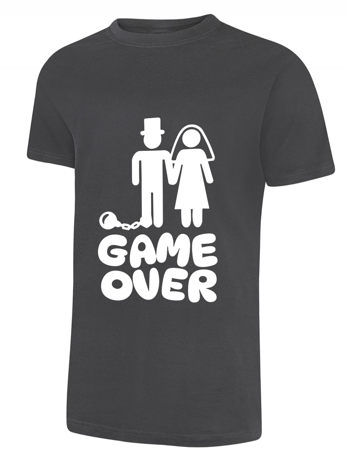 Game Over Marriage uneek uc301 t-shirt in charcoal