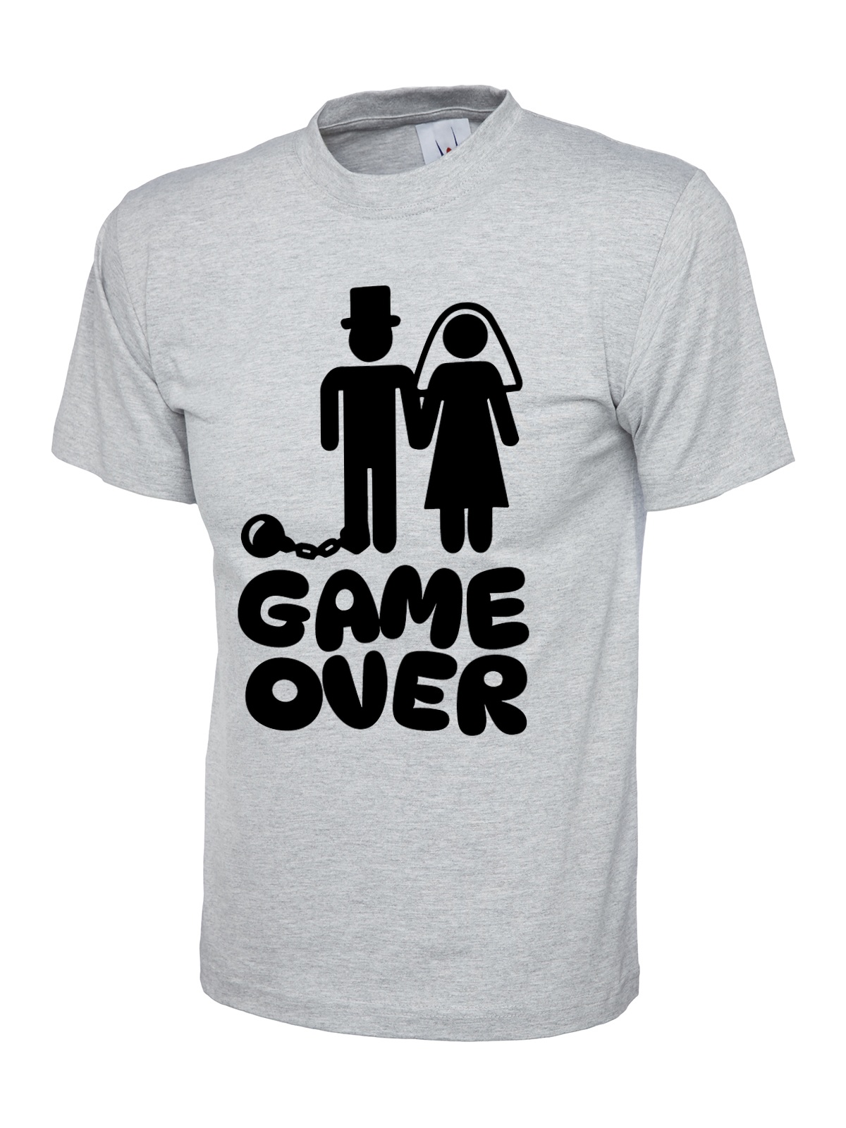 Game Over Marriage uneek uc301 t-shirt in heather grey
