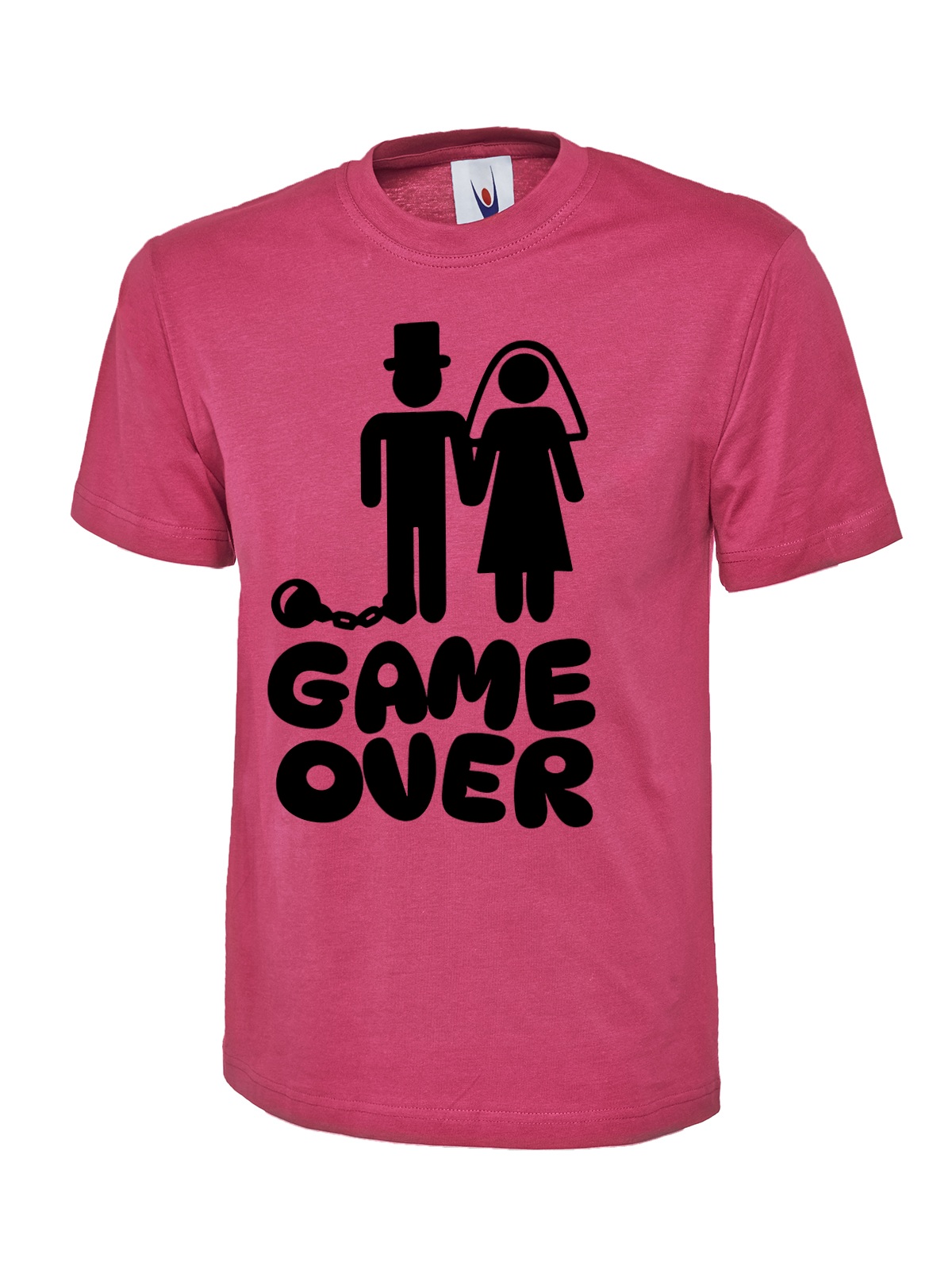 Game Over Marriage uneek uc301 t-shirt in hot pink