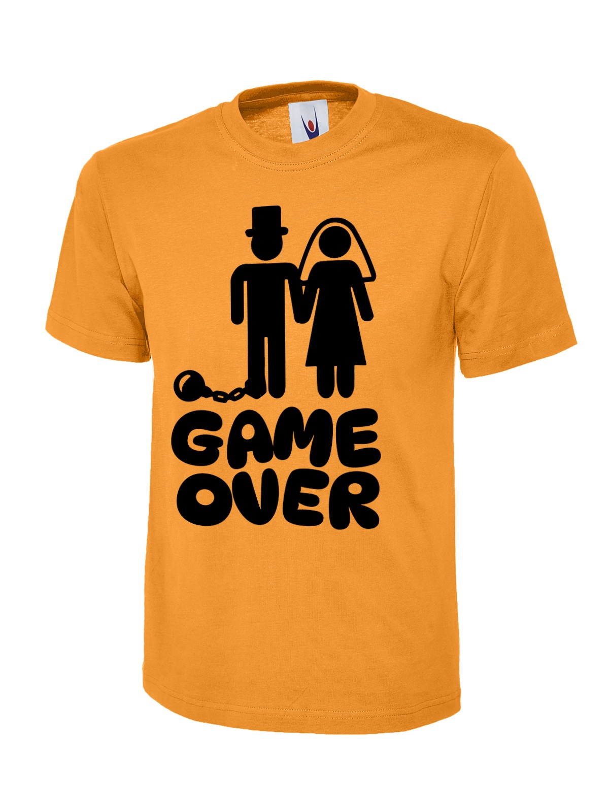 Game Over Marriage uneek uc301 t-shirt in orange