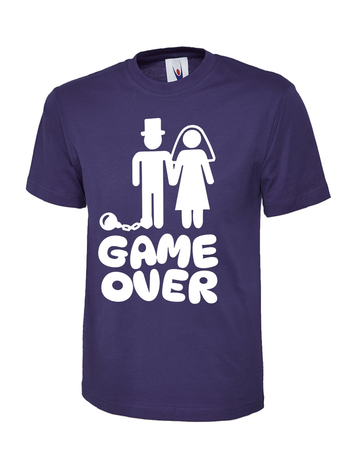 Game Over Marriage uneek uc301 t-shirt in purple