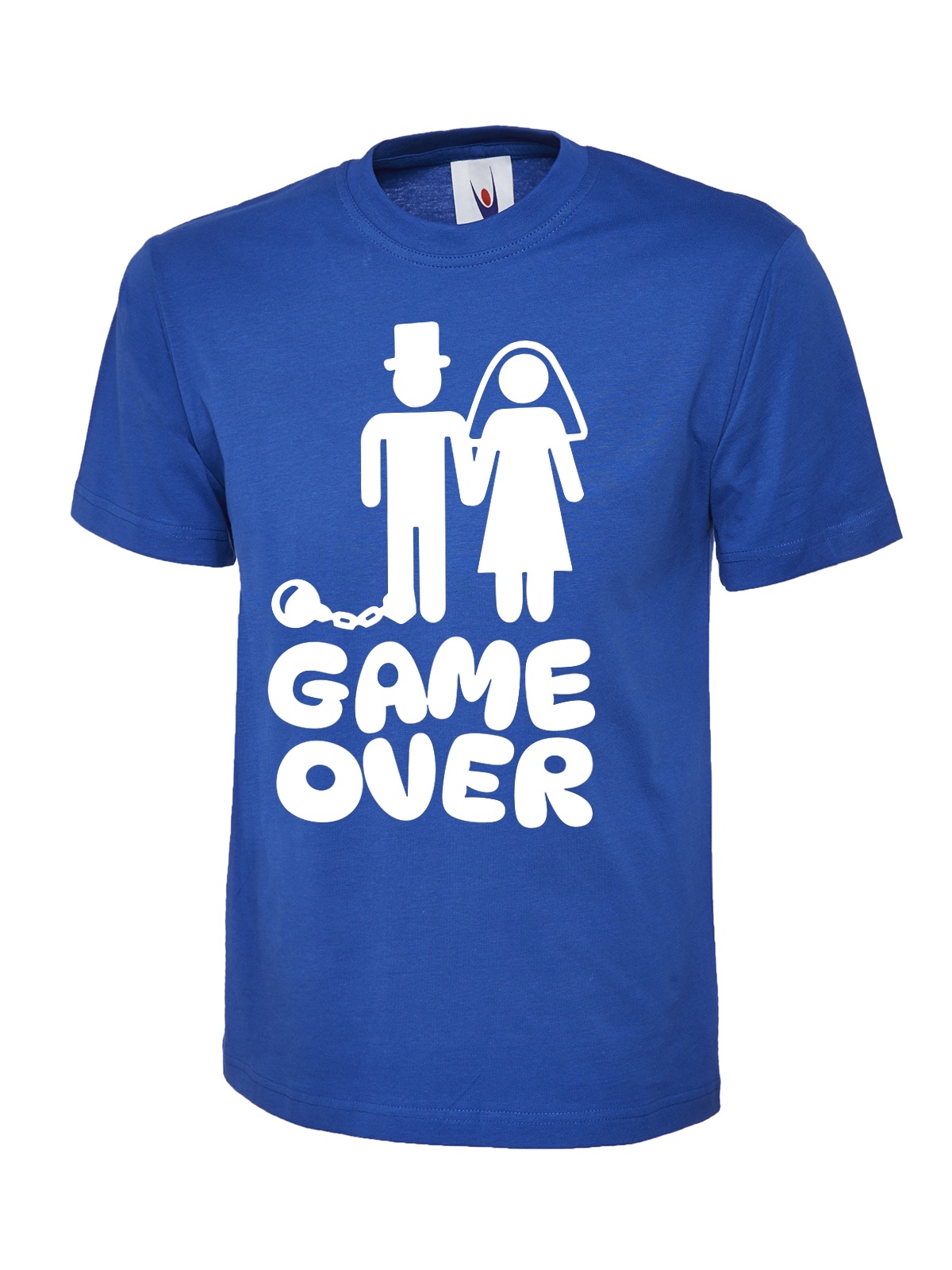 Game Over Marriage uneek uc301 t-shirt in royal blue