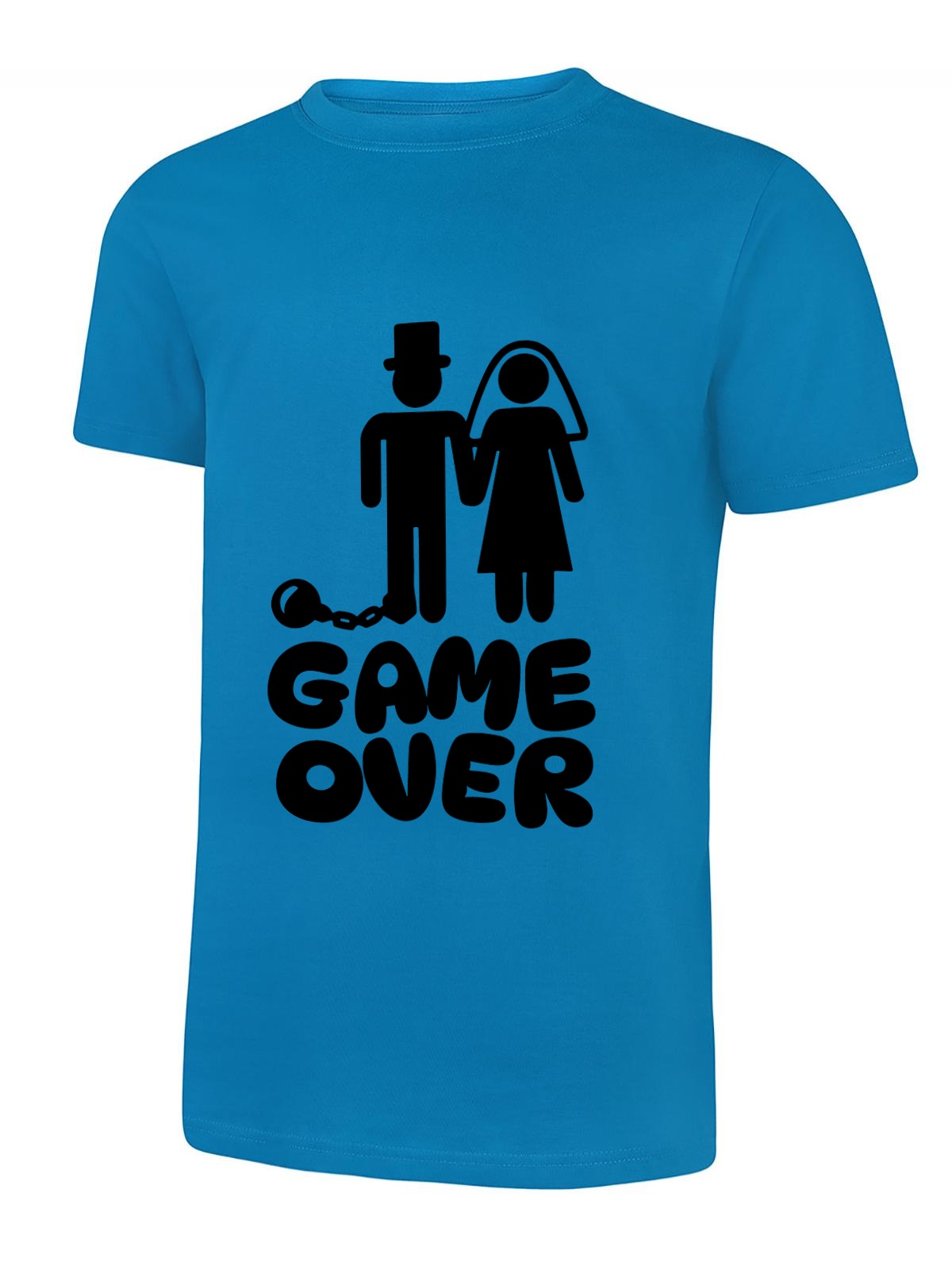 Game Over Marriage uneek uc301 t-shirt in sapphire blue