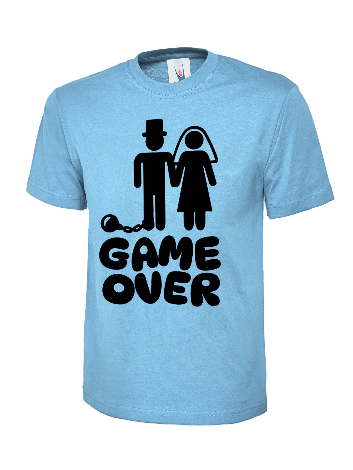 Game Over Marriage uneek uc301 t-shirt in sky blue
