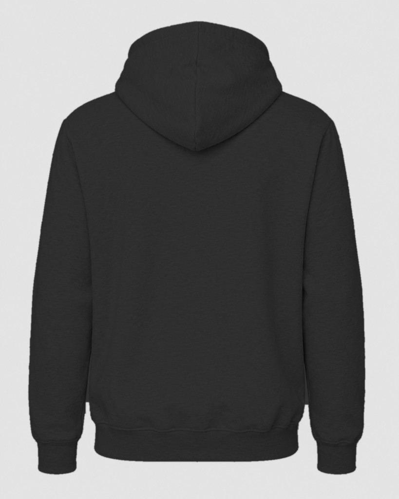 Personalised zipped hoodie in black — back