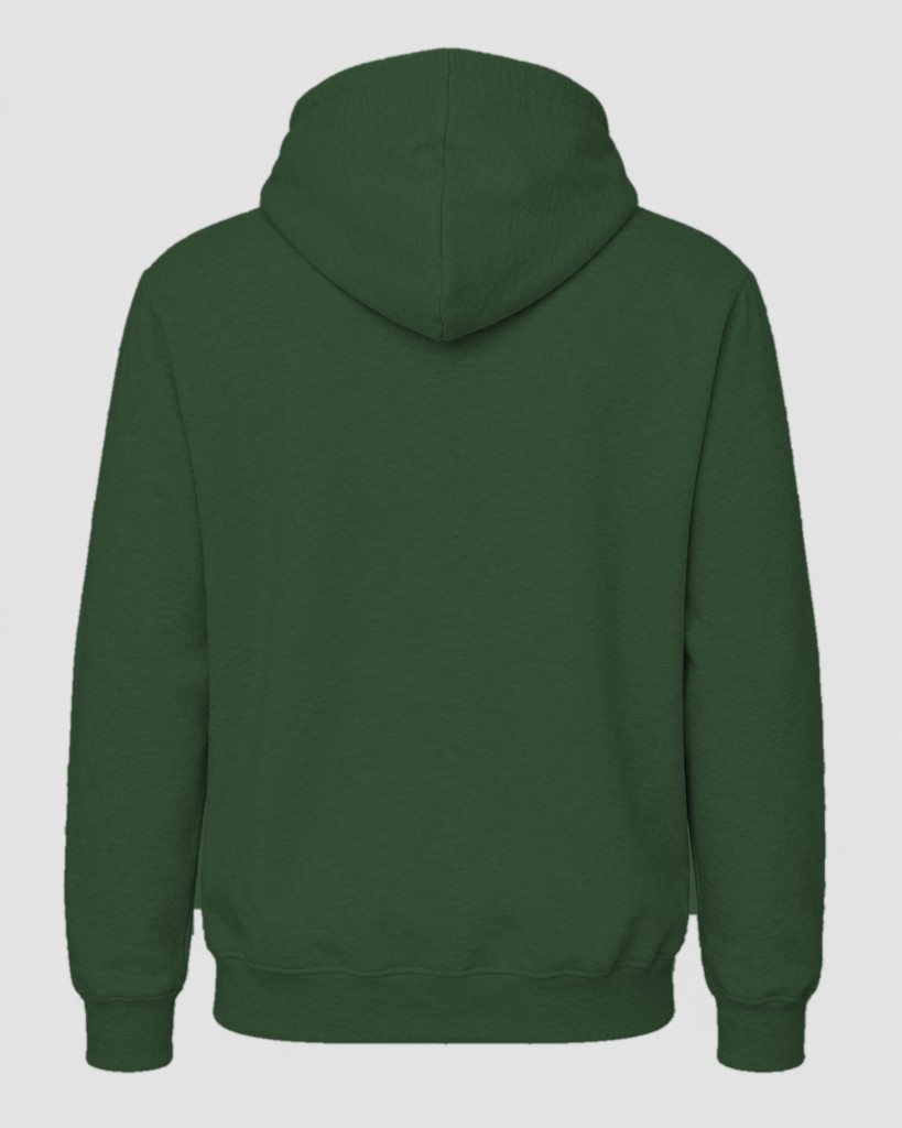 Personalised zipped hoodie in bottle green — back