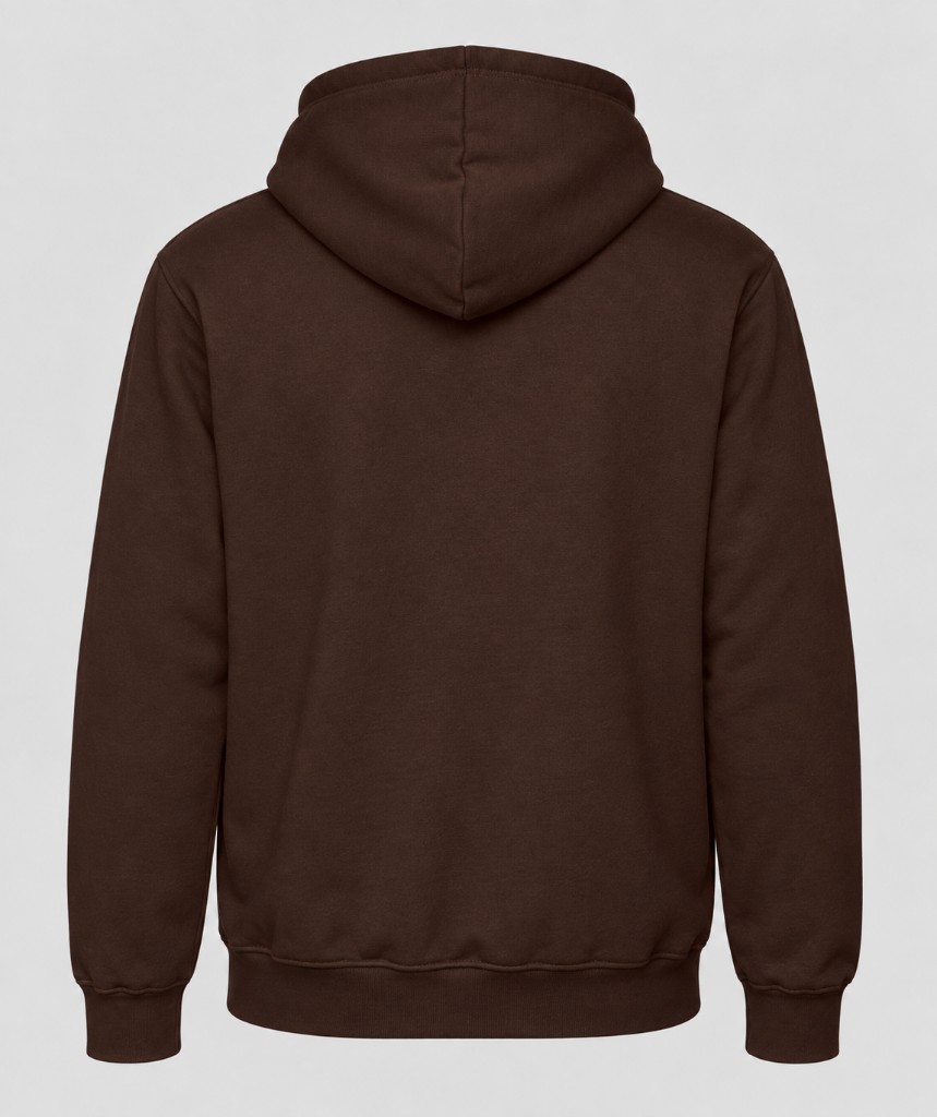 Personalised zipped hoodie in brown — back