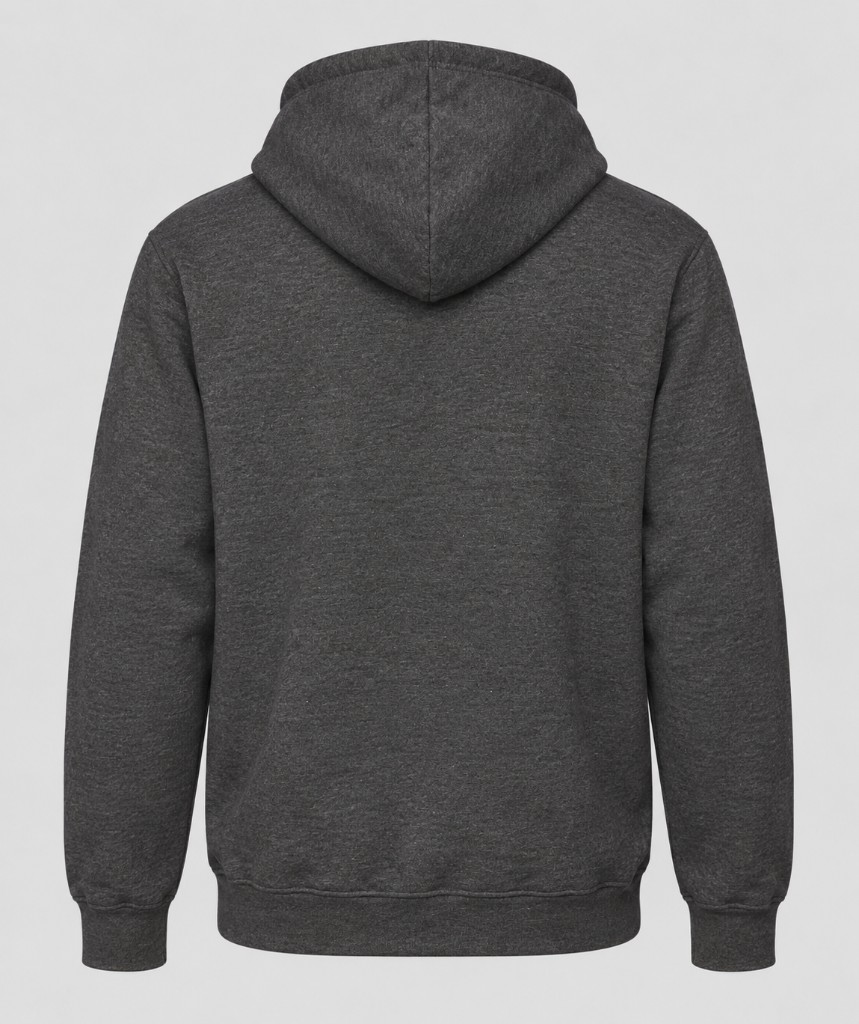 Personalised zipped hoodie in charcoal — back