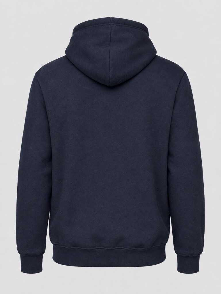 Personalised zipped hoodie in navy — back