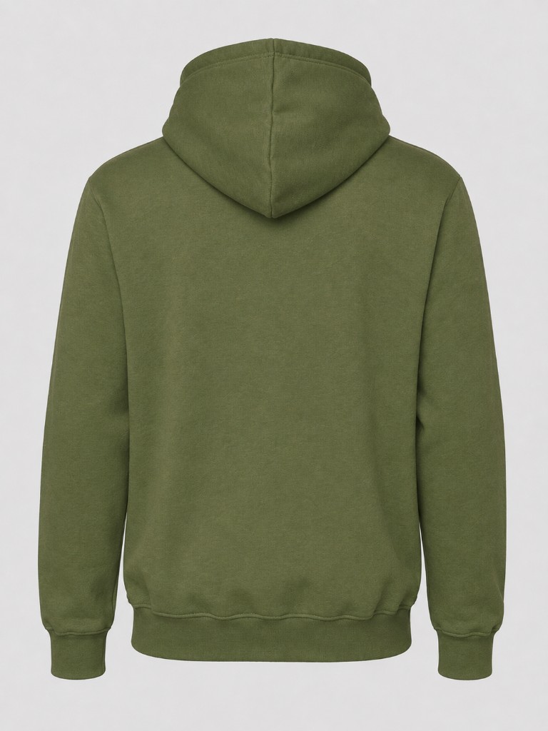 Personalised zipped hoodie in olive — back