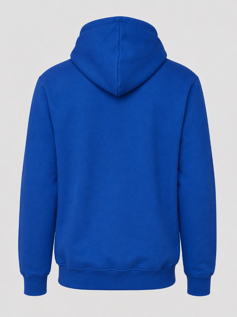 Personalised zipped hoodie in royal — back