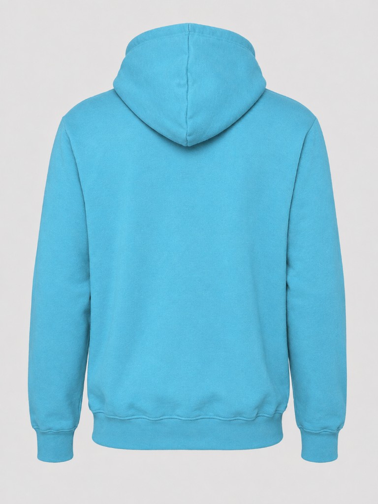 Personalised zipped hoodie in sky — back