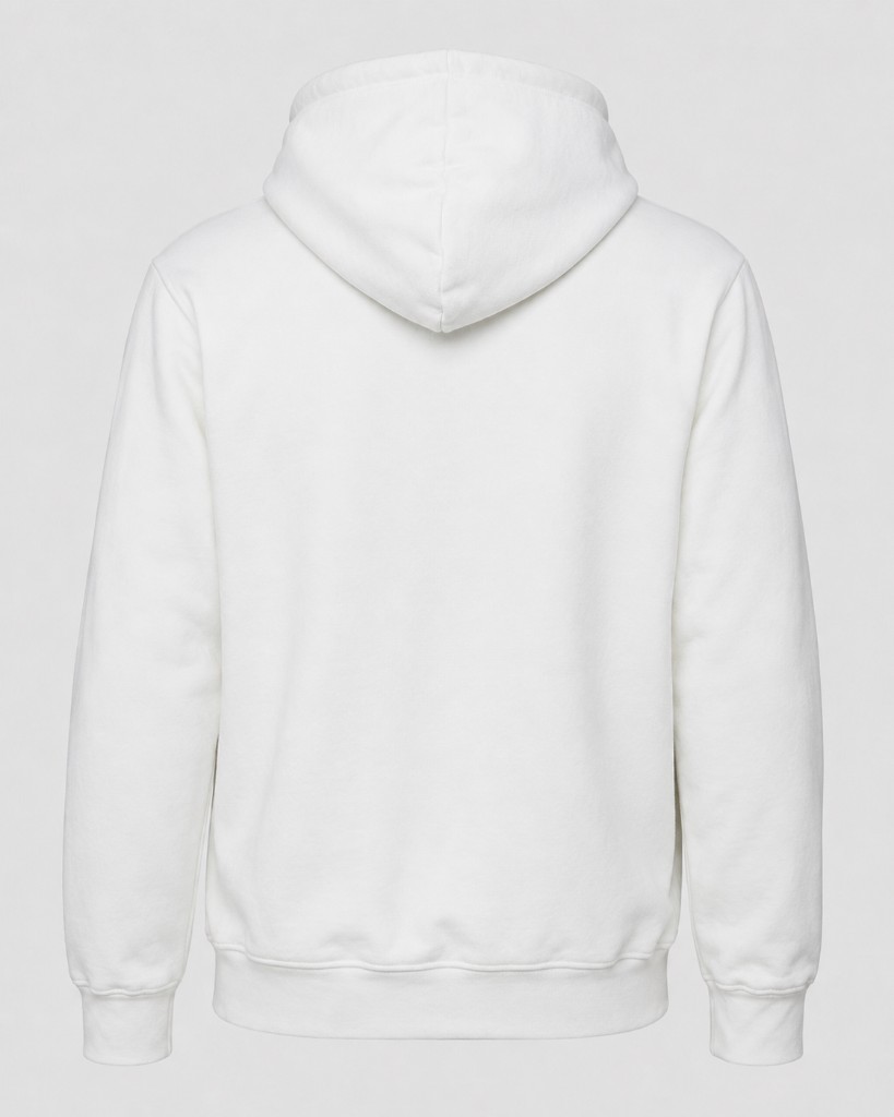 Personalised zipped hoodie in white — back