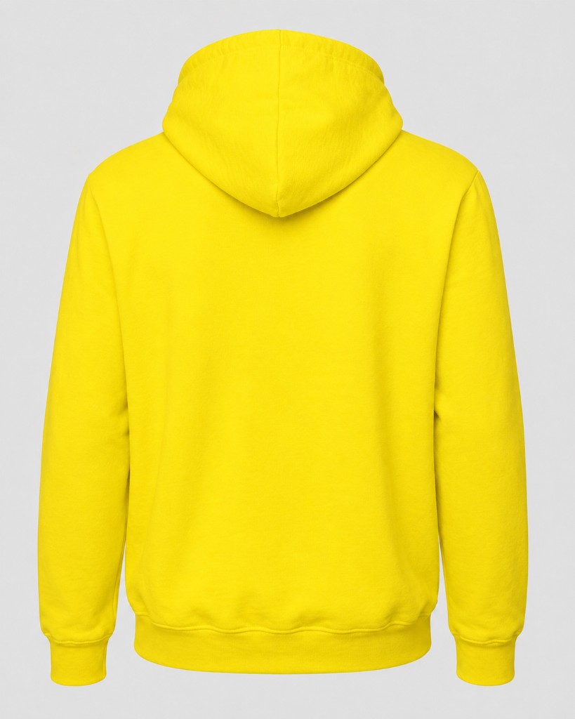Personalised zipped hoodie in yellow — back